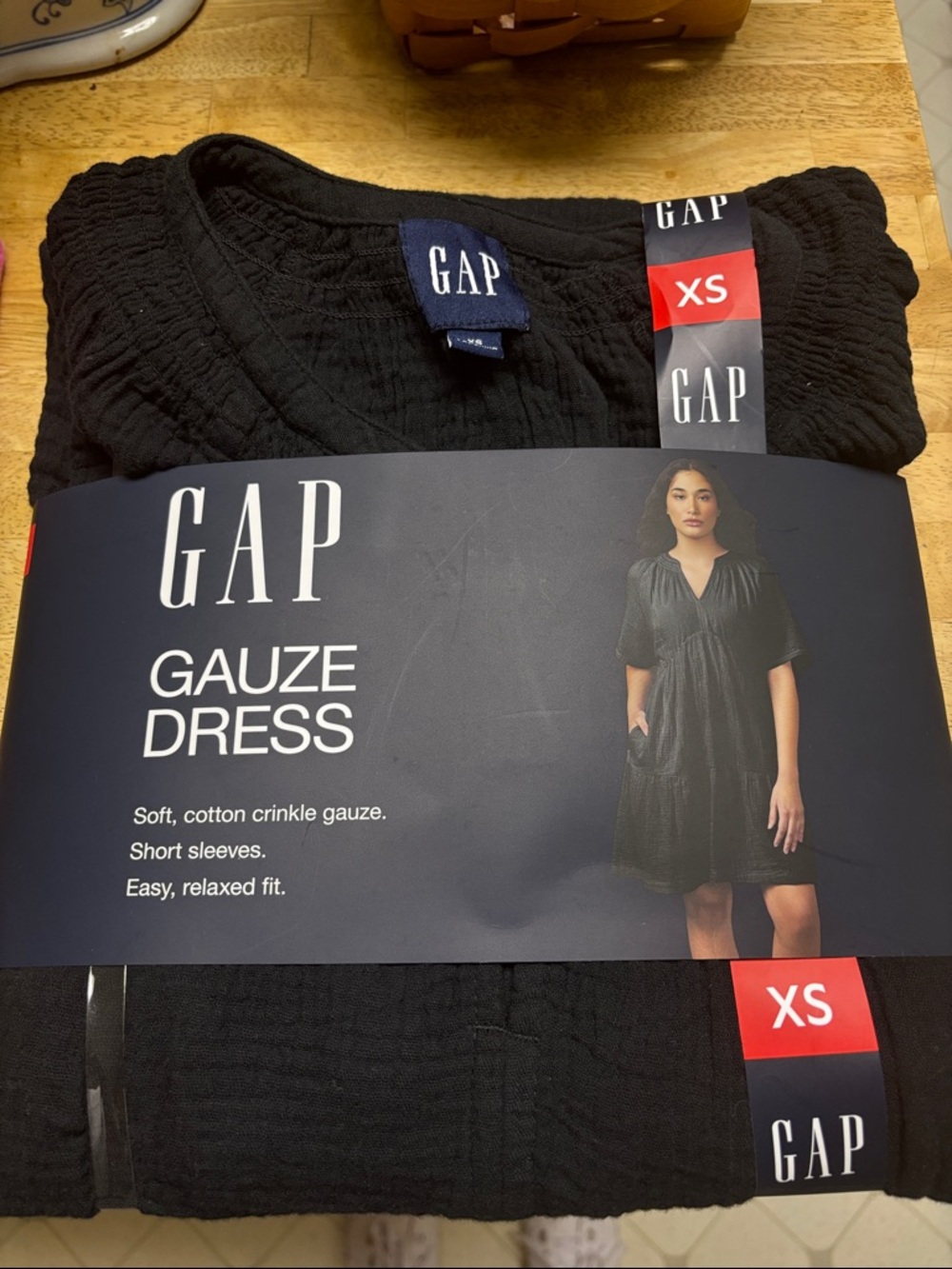 GAP Black Gauze Mini Dress